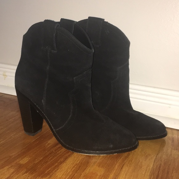Joie black suede ankle boots size 9 - Picture 2 of 4